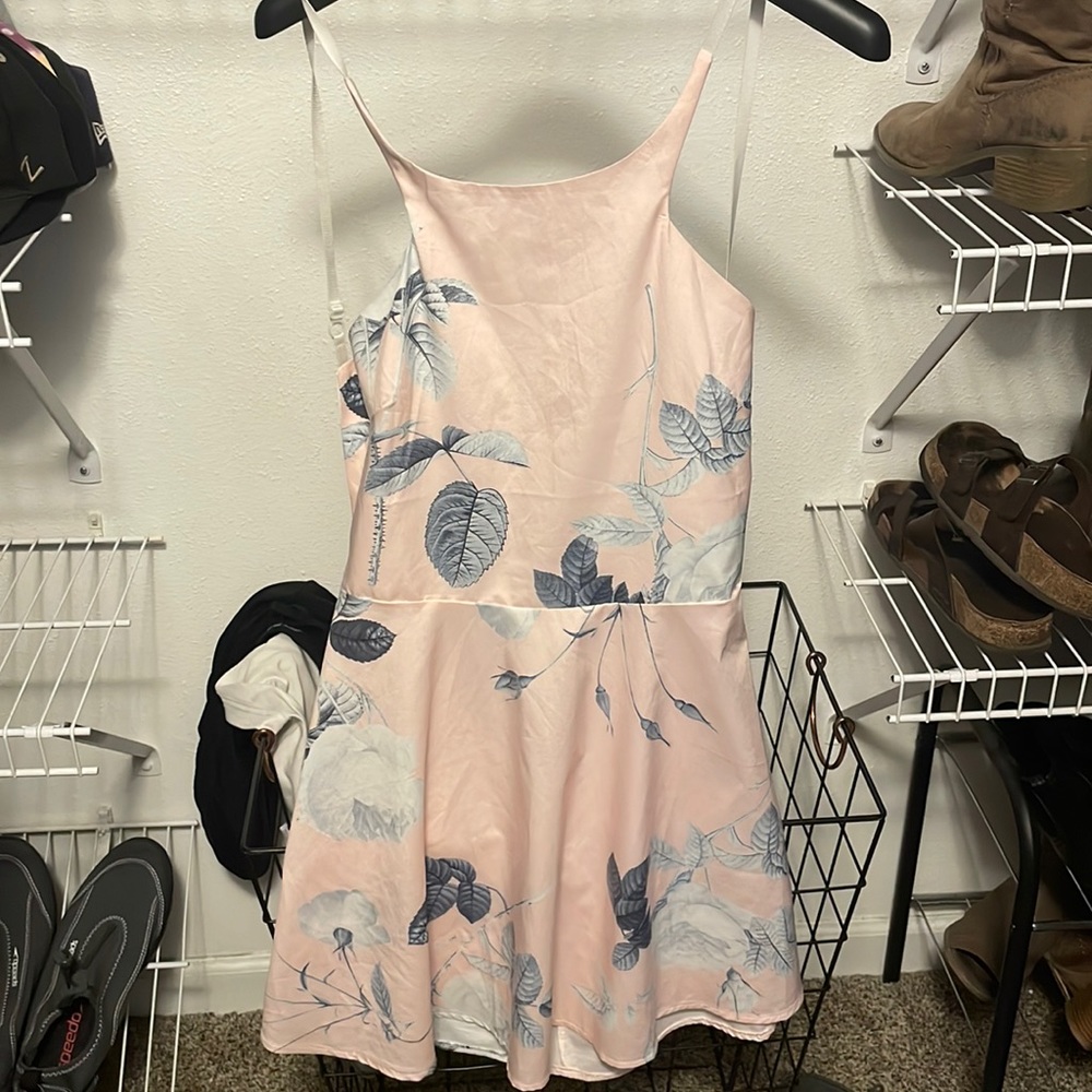 Satin dress with open back